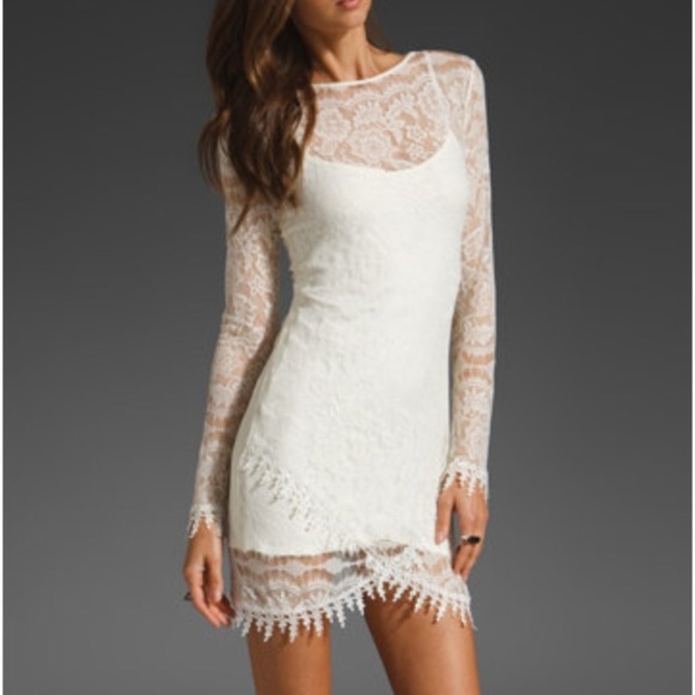 For Love and Lemons Scarlet Dress in Cream